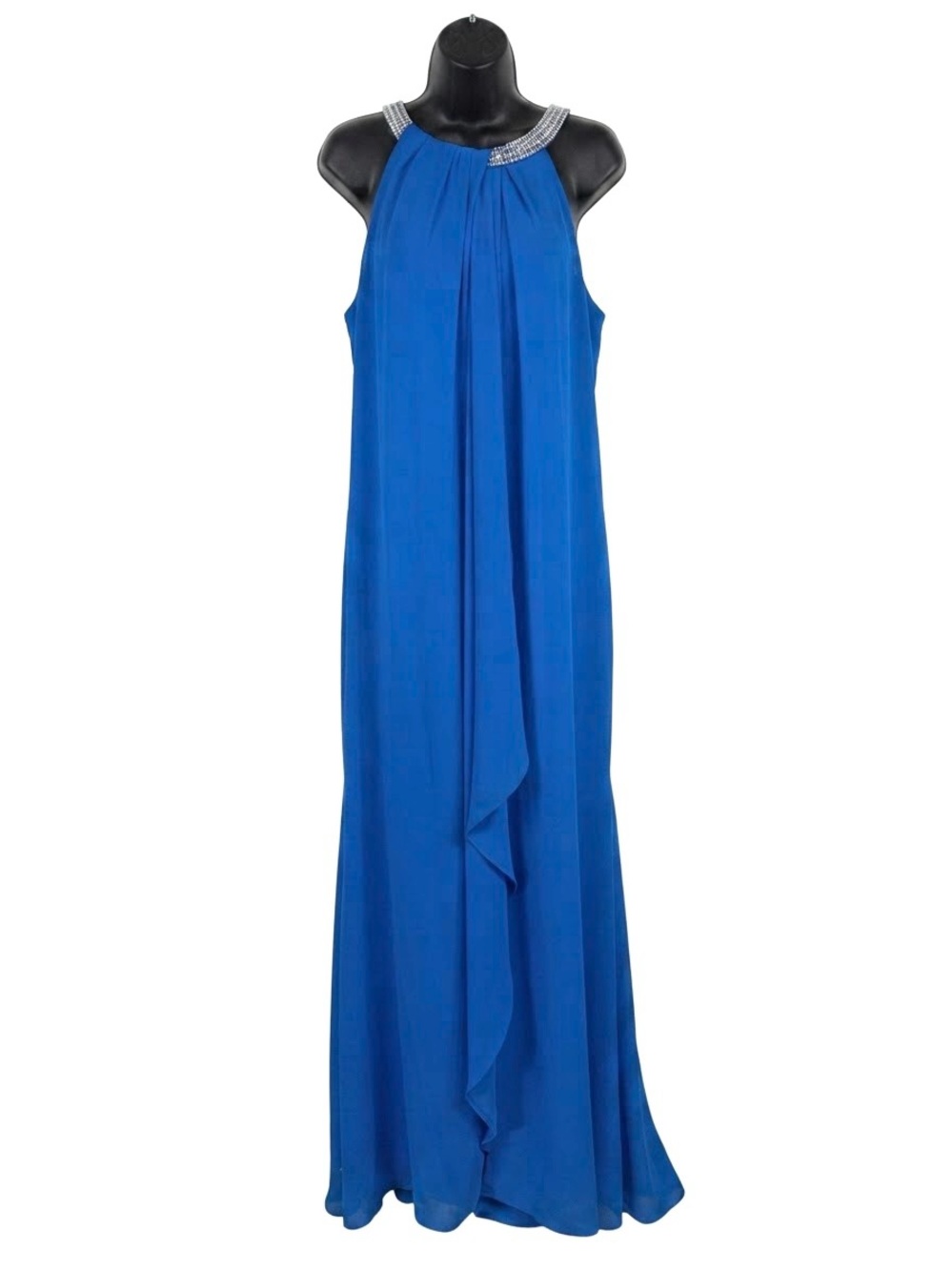 R&M Richards Scarf Halter Dress in Royal blue 16
